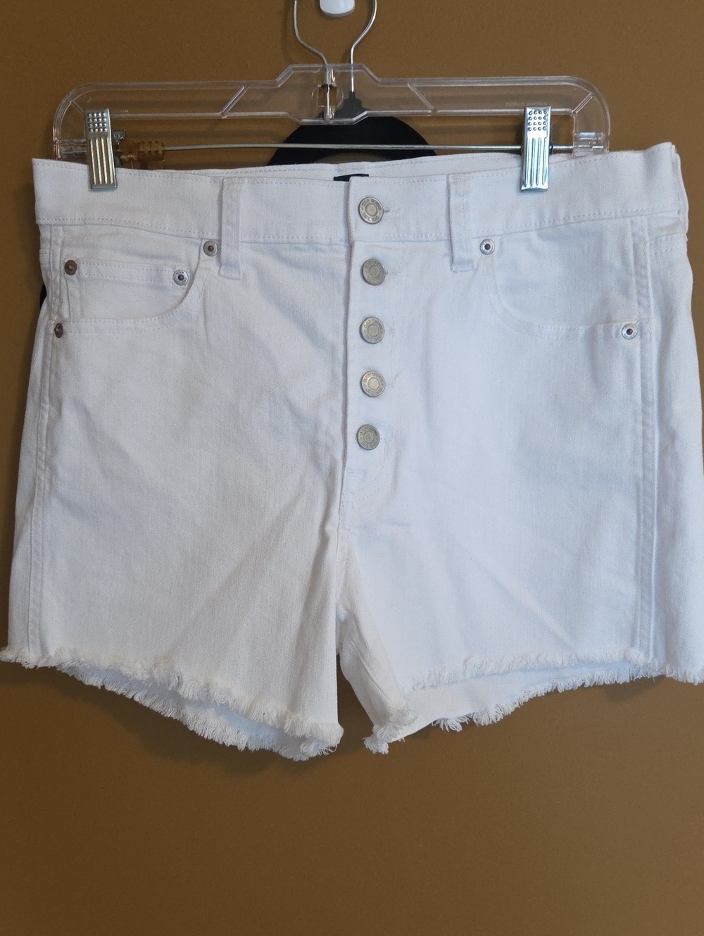 GAP White High-Rise Button-Fly Denim Shorts